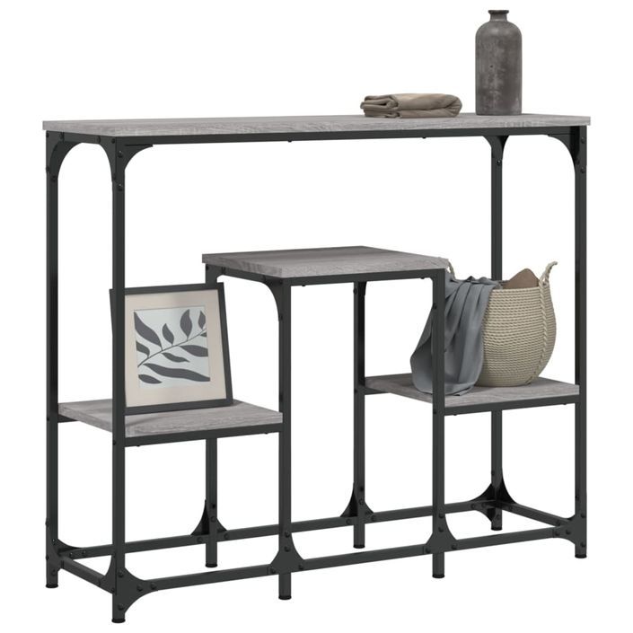 Table console sonoma gris 89,5x28x76 cm bois d'ingénierie - Photo n°3