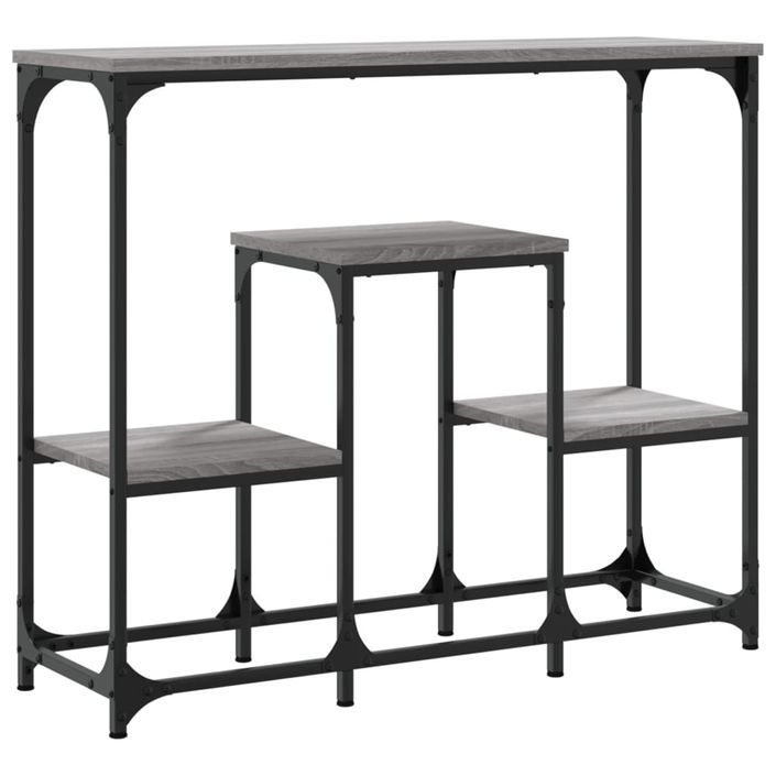 Table console sonoma gris 89,5x28x76 cm bois d'ingénierie - Photo n°6
