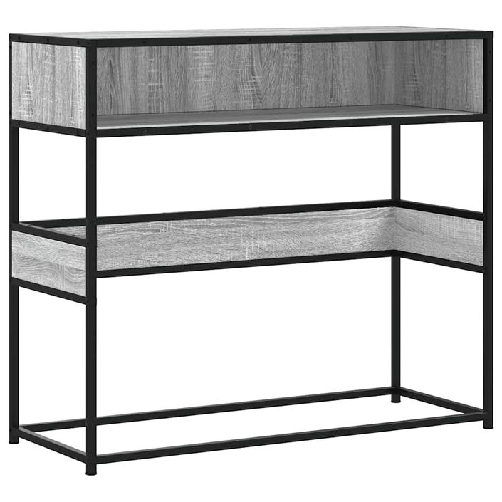 Table console sonoma gris 90x35x80 cm bois d'ingénierie - Photo n°2