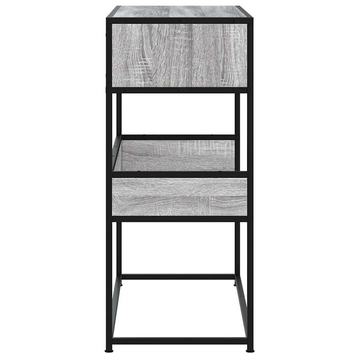 Table console sonoma gris 90x35x80 cm bois d'ingénierie - Photo n°5