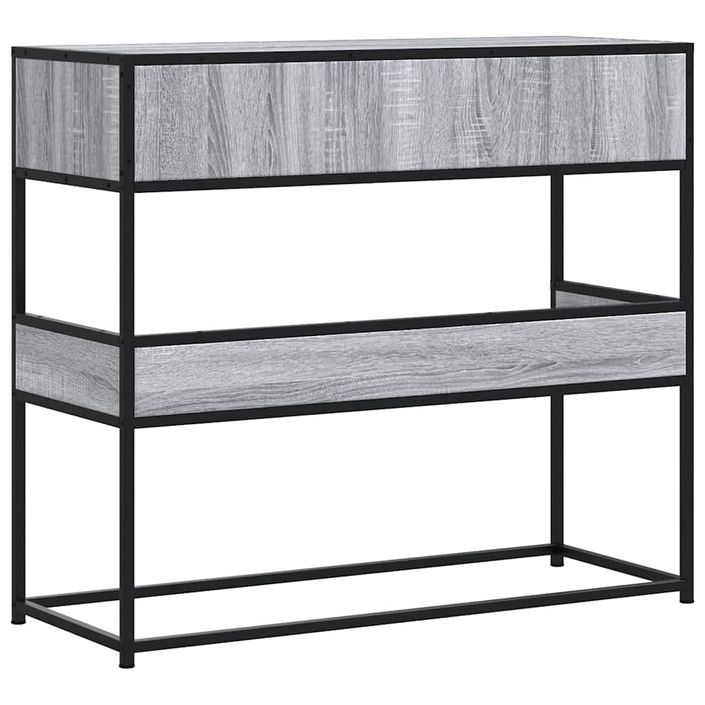 Table console sonoma gris 90x35x80 cm bois d'ingénierie - Photo n°6