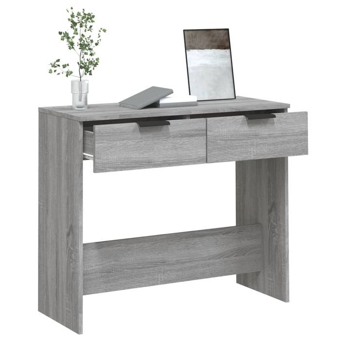 Table console Sonoma gris 90x36x75 cm Bois d'ingénierie - Photo n°5