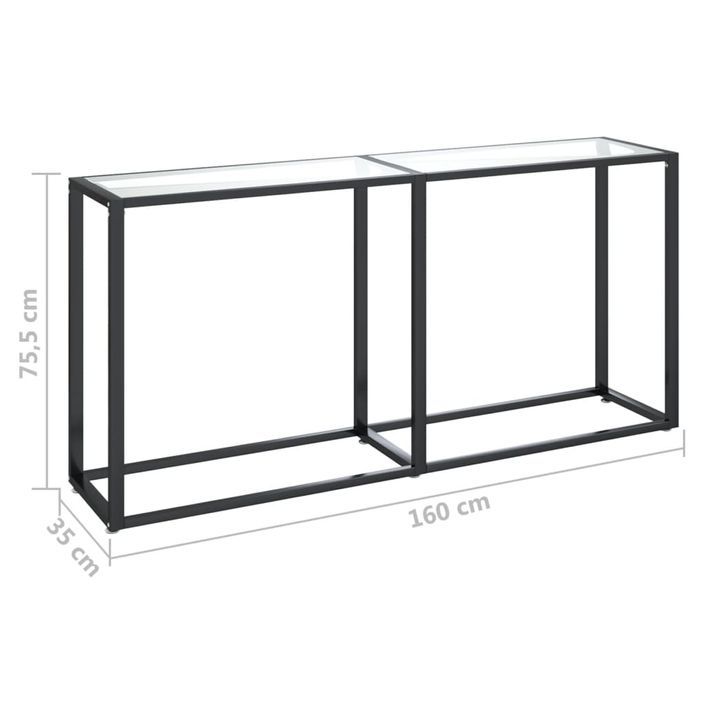 Table console Transparent 160x35x75,5 cm Verre trempé - Photo n°6