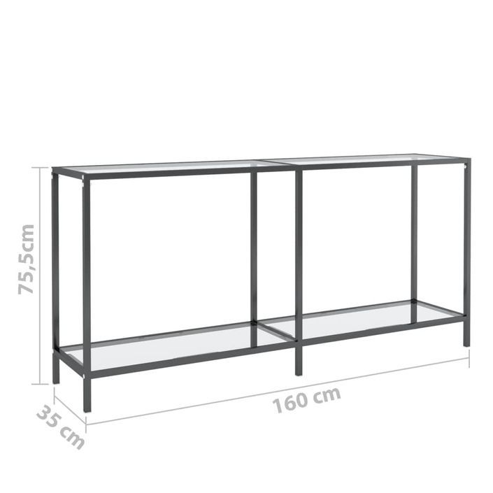 Table console Transparent 160x35x75,5 cm Verre trempé - Photo n°7