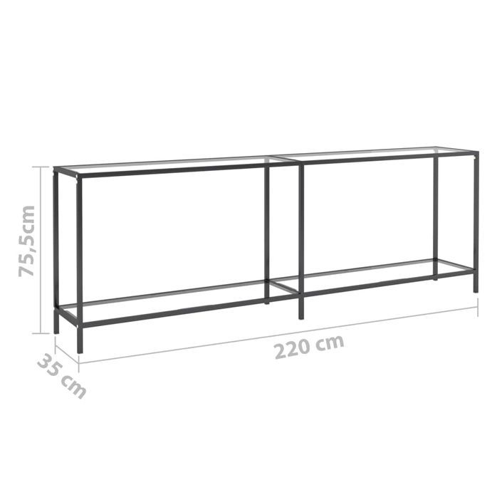 Table console Transparent 220x35x75,5 cm Verre trempé - Photo n°7