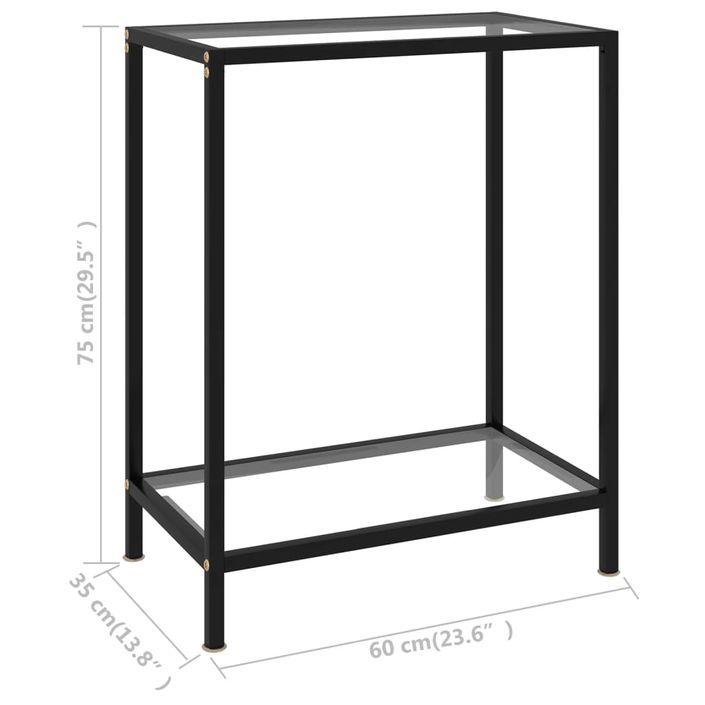 Table console Transparent 60x35x75 cm Verre trempé - Photo n°6