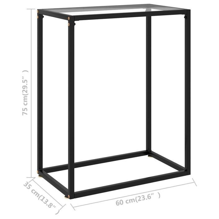 Table console Transparent 60x35x75 cm Verre trempé 2 - Photo n°6