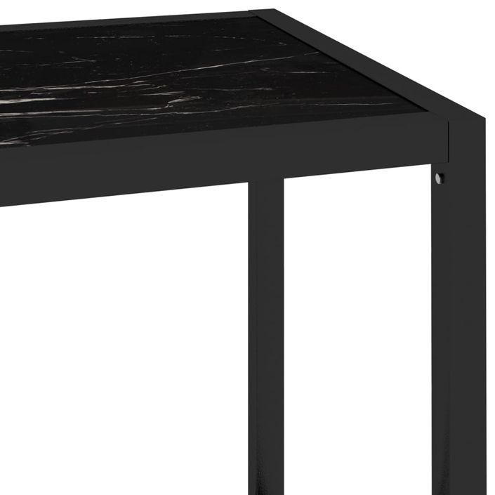 Table console Transparent/marbre noir 100x36x90 cm Verre trempé - Photo n°6
