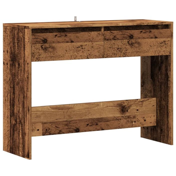 Table console vieux bois 100x35x76,5 cm bois d'ingénierie - Photo n°2