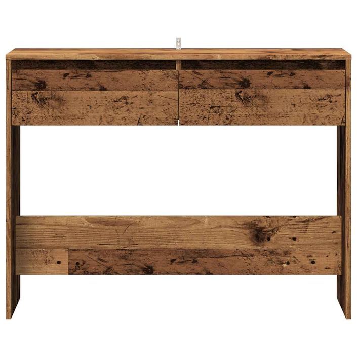 Table console vieux bois 100x35x76,5 cm bois d'ingénierie - Photo n°4