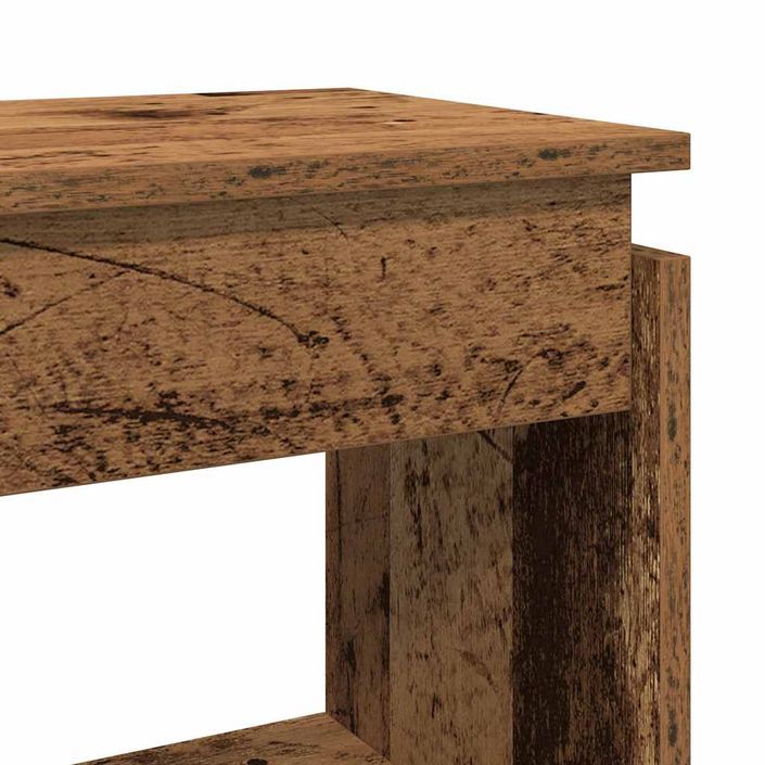 Table console vieux bois 80 x 30 x 80 cm bois d'ingénierie - Photo n°7