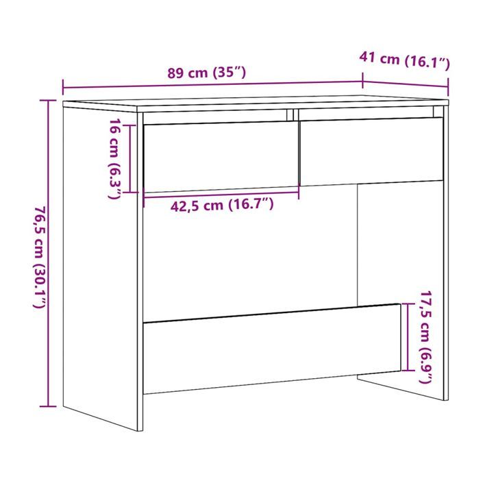 Table console vieux bois 89x41x76,5 cm bois d'ingénierie - Photo n°10