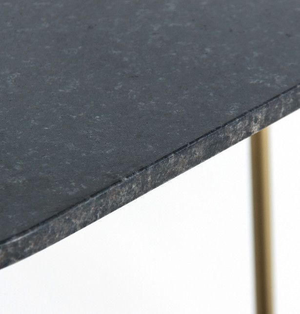 Table d'appoint 2 plateaux marbre noir et verre fumé Keyz - Photo n°3