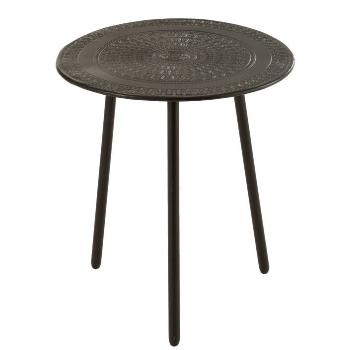 Table d'appoint 3 pieds métal noir Samara D 39 cm - Photo n°1
