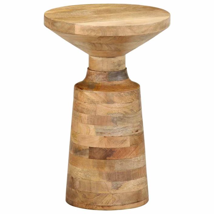Table d'appoint Ø33x50 cm bois de manguier massif - Photo n°1