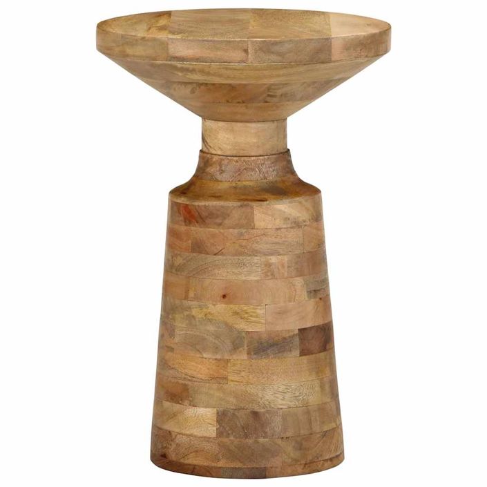 Table d'appoint Ø33x50 cm bois de manguier massif - Photo n°3