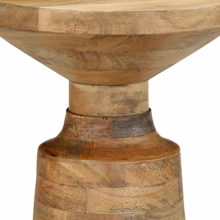 Table d'appoint Ø33x50 cm bois de manguier massif - Photo n°7