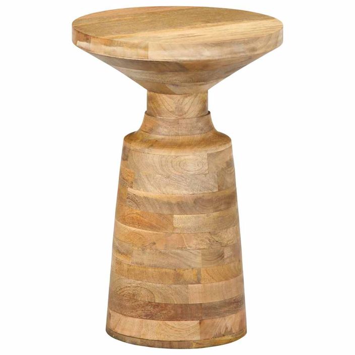 Table d'appoint Ø33x50 cm bois de manguier massif - Photo n°10
