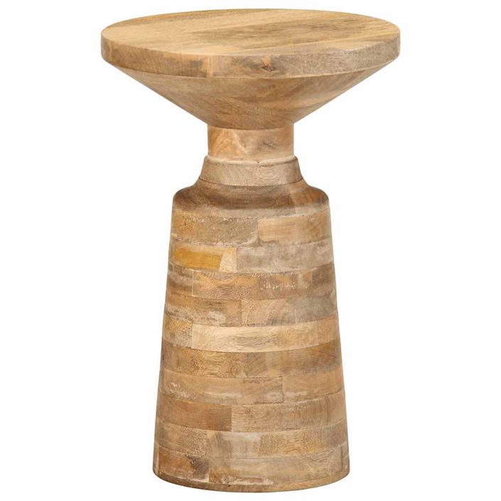 Table d'appoint Ø33x50 cm bois de manguier massif - Photo n°11