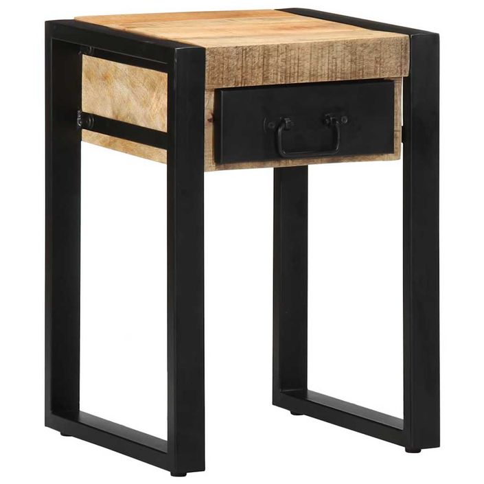 Table d'appoint 35x35x50 cm bois massif de manguier brut - Photo n°1