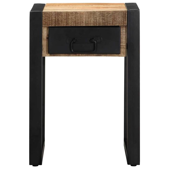 Table d'appoint 35x35x50 cm bois massif de manguier brut - Photo n°2