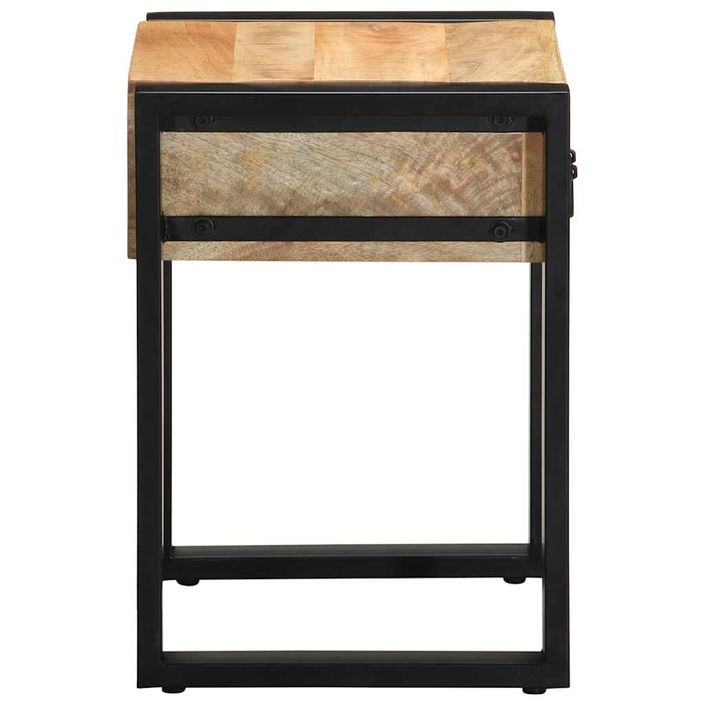 Table d'appoint 35x35x50 cm bois massif de manguier brut - Photo n°4