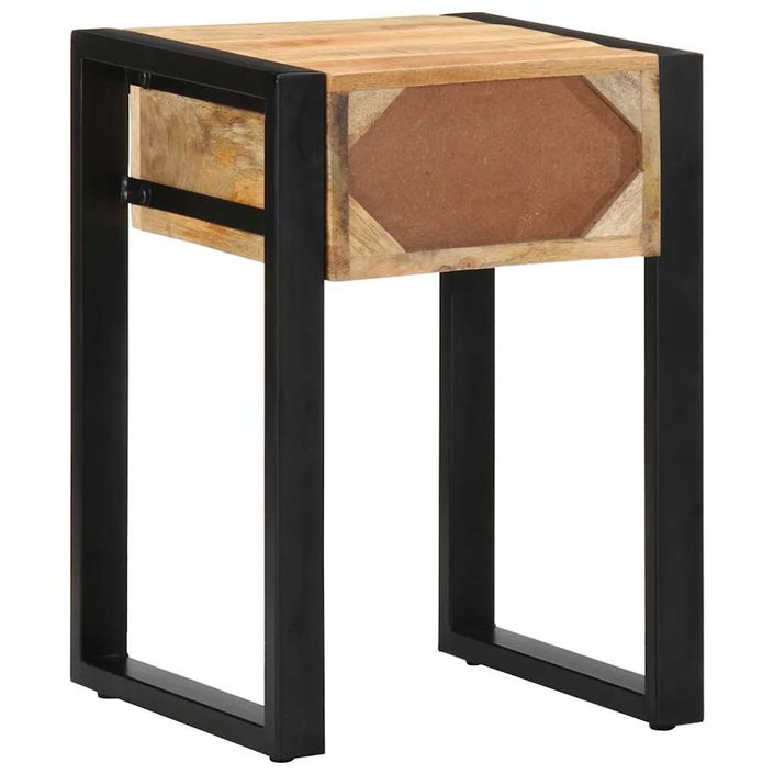 Table d'appoint 35x35x50 cm bois massif de manguier brut - Photo n°5