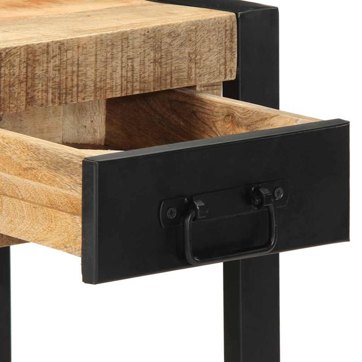 Table d'appoint 35x35x50 cm bois massif de manguier brut - Photo n°7