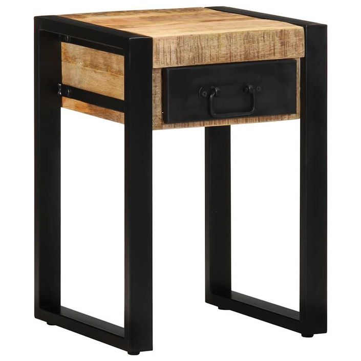 Table d'appoint 35x35x50 cm bois massif de manguier brut - Photo n°11