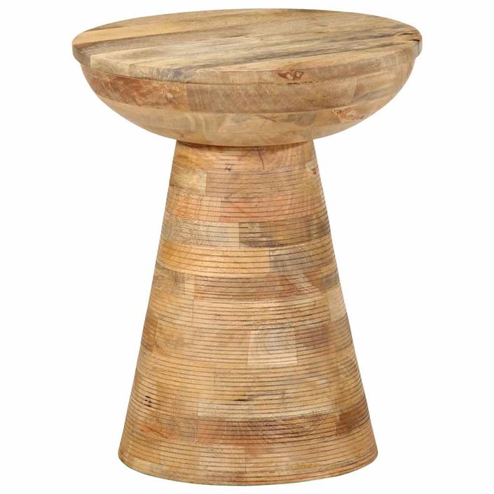 Table d'appoint Ø37x45 cm bois de manguier massif - Photo n°1