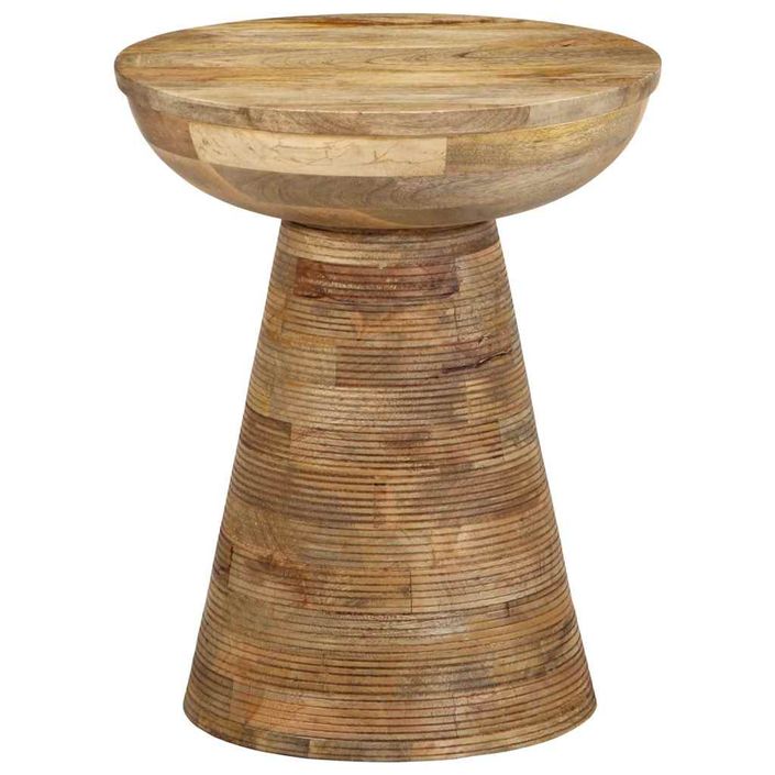 Table d'appoint Ø37x45 cm bois de manguier massif - Photo n°2