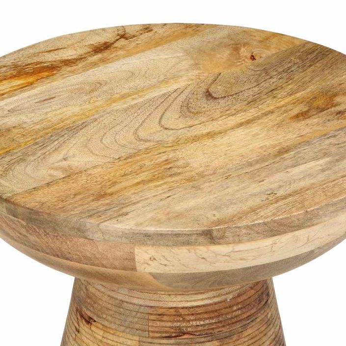 Table d'appoint Ø37x45 cm bois de manguier massif - Photo n°5