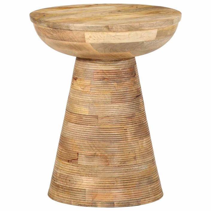 Table d'appoint Ø37x45 cm bois de manguier massif - Photo n°11
