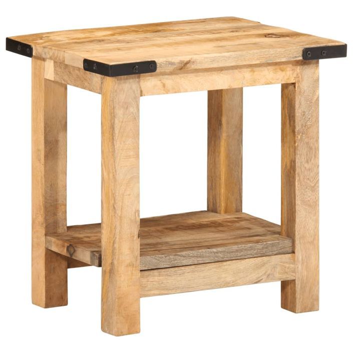 Table d'appoint 40x30x40 cm bois massif de manguier brut - Photo n°1