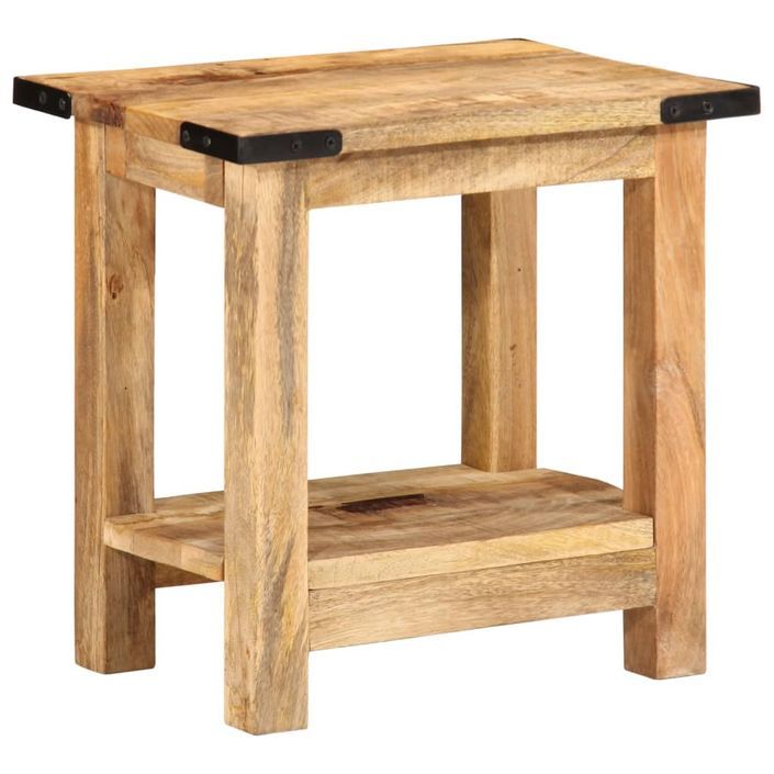 Table d'appoint 40x30x40 cm bois massif de manguier brut - Photo n°10