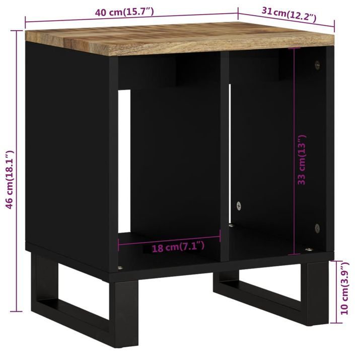 Table d'appoint 40x31x46 cm Bois de manguier et d'ingénierie - Photo n°9