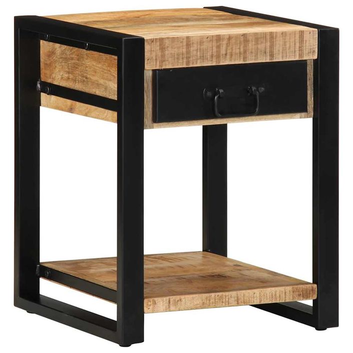 Table d'appoint 40x40x50 cm bois massif de manguier brut - Photo n°1