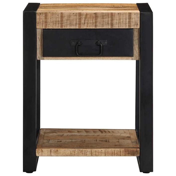 Table d'appoint 40x40x50 cm bois massif de manguier brut - Photo n°2