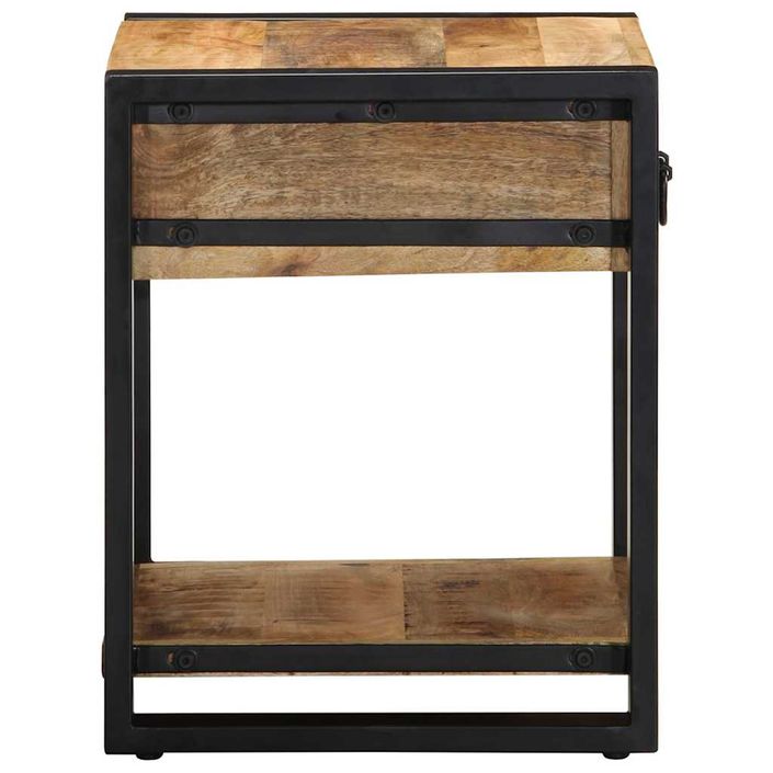 Table d'appoint 40x40x50 cm bois massif de manguier brut - Photo n°4