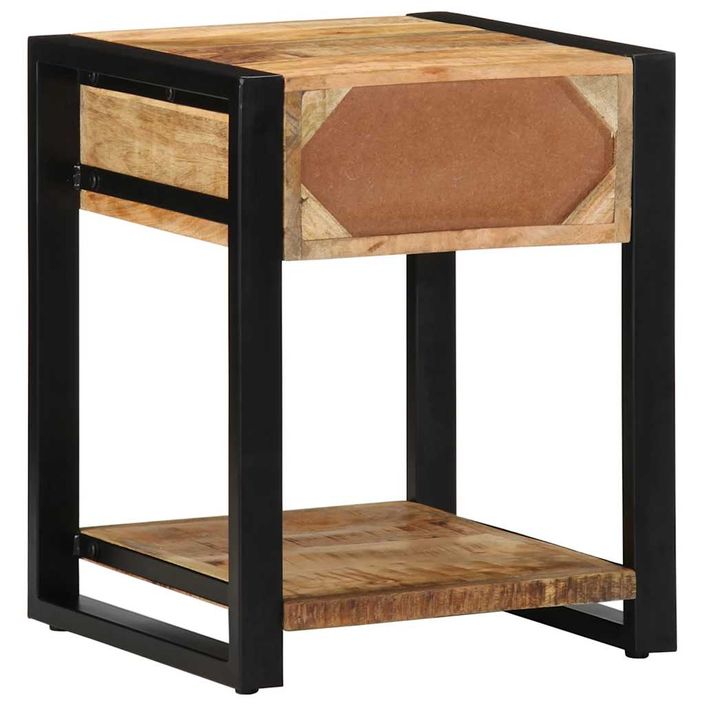 Table d'appoint 40x40x50 cm bois massif de manguier brut - Photo n°5