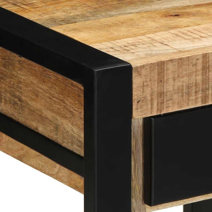 Table d'appoint 40x40x50 cm bois massif de manguier brut - Photo n°6