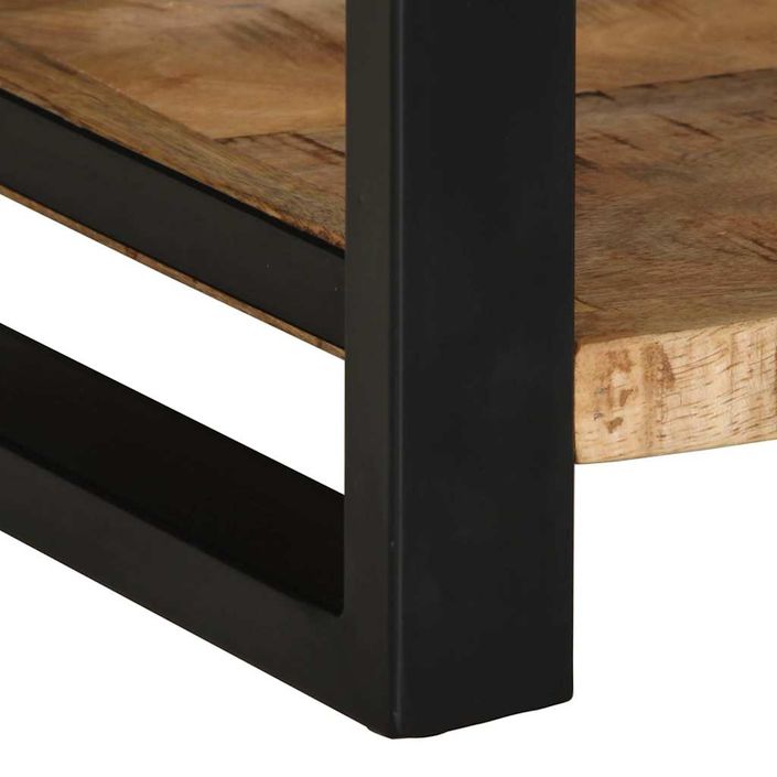 Table d'appoint 40x40x50 cm bois massif de manguier brut - Photo n°8