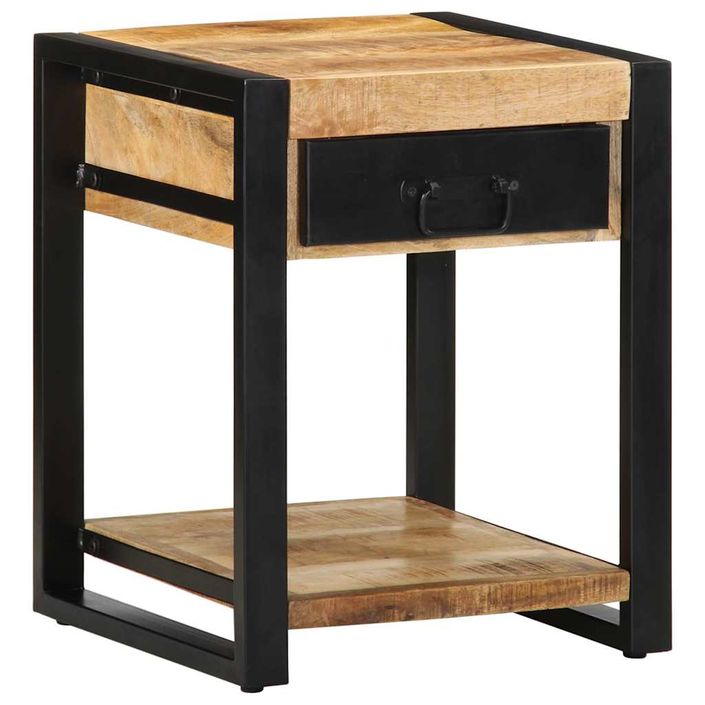 Table d'appoint 40x40x50 cm bois massif de manguier brut - Photo n°11