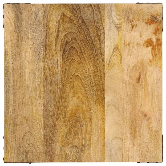 Table d’appoint 45x45x50 cm bois massif de manguier et fer - Photo n°4