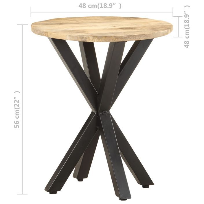 Table d'appoint 48x48x56 cm Bois de manguier massif - Photo n°6