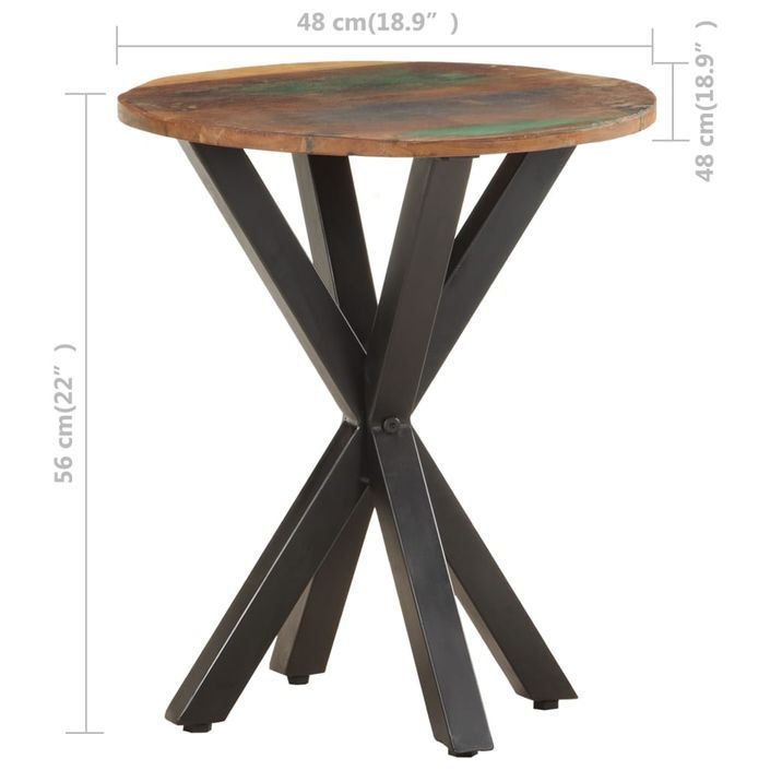 Table d'appoint 48x48x56 cm Bois de récupération massif - Photo n°6