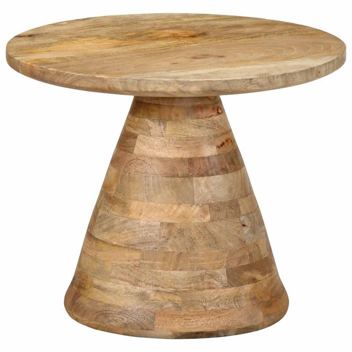 Table d'appoint Ø50x40 cm bois de manguier massif - Photo n°1