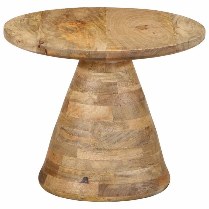 Table d'appoint Ø50x40 cm bois de manguier massif - Photo n°3