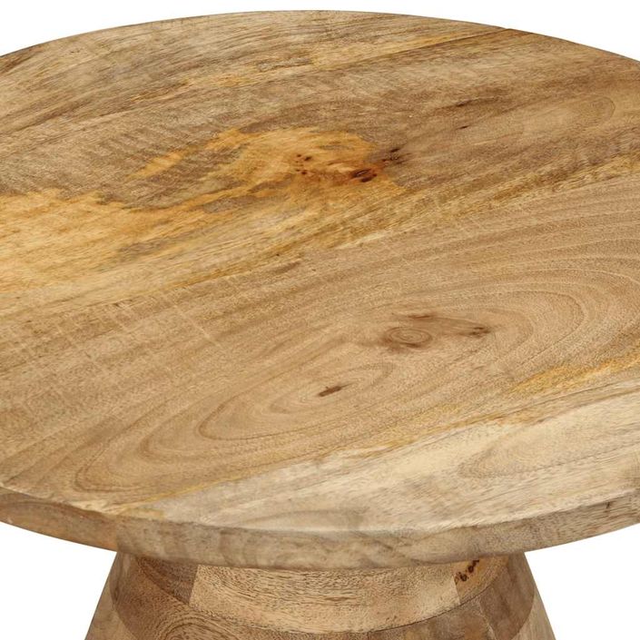 Table d'appoint Ø50x40 cm bois de manguier massif - Photo n°5