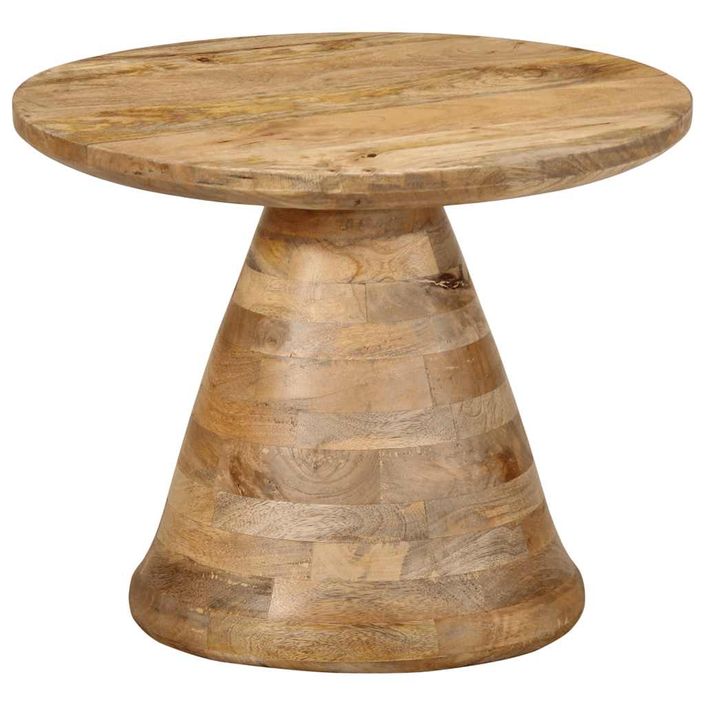 Table d'appoint Ø50x40 cm bois de manguier massif - Photo n°10